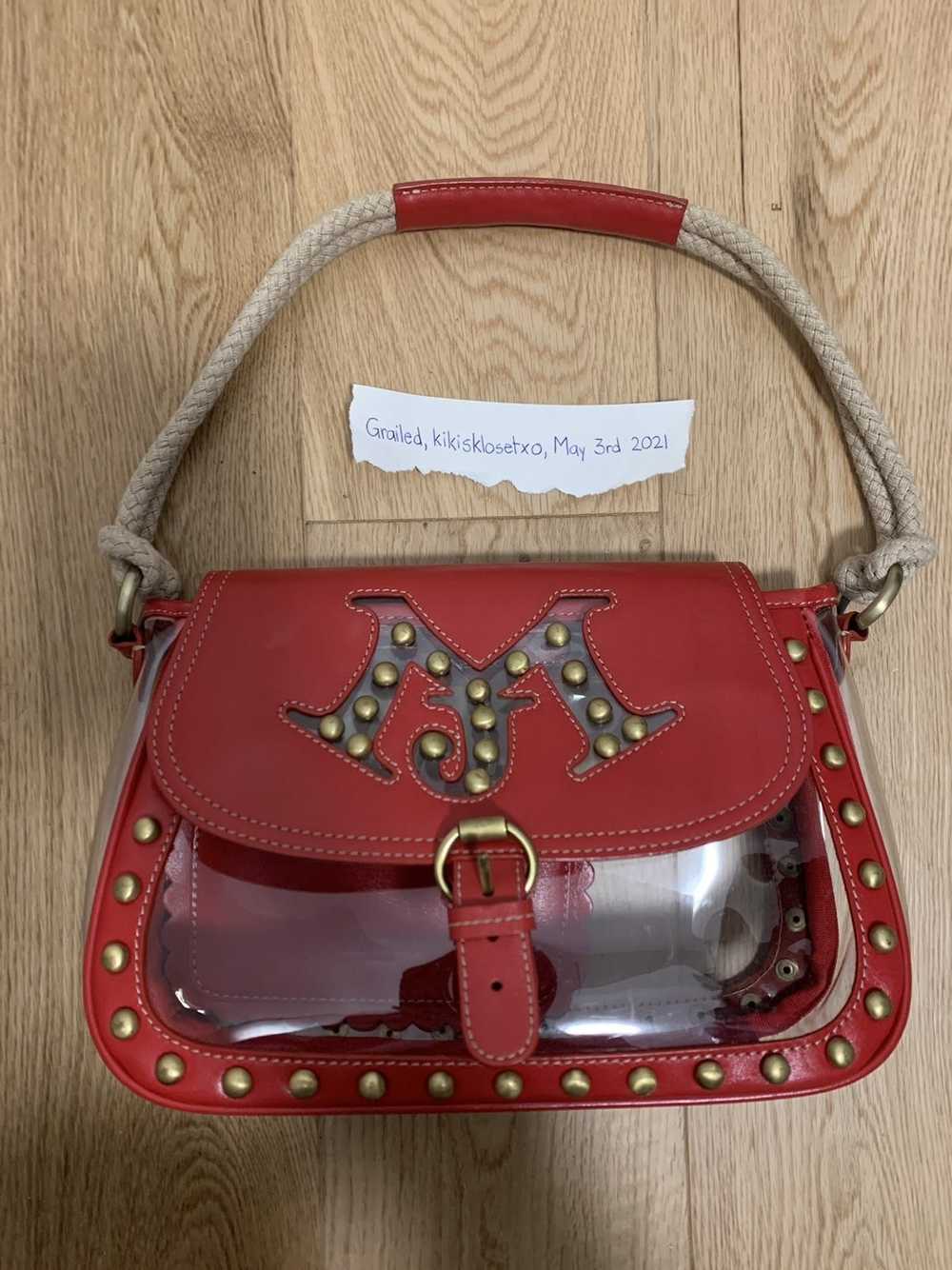 Moschino Rare vintage 1990s studded RED leather M… - image 1