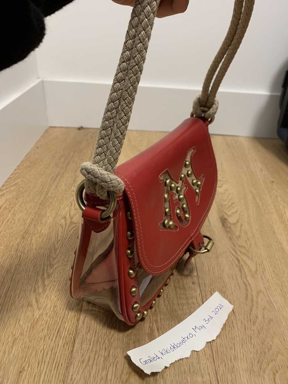 Moschino Rare vintage 1990s studded RED leather M… - image 3