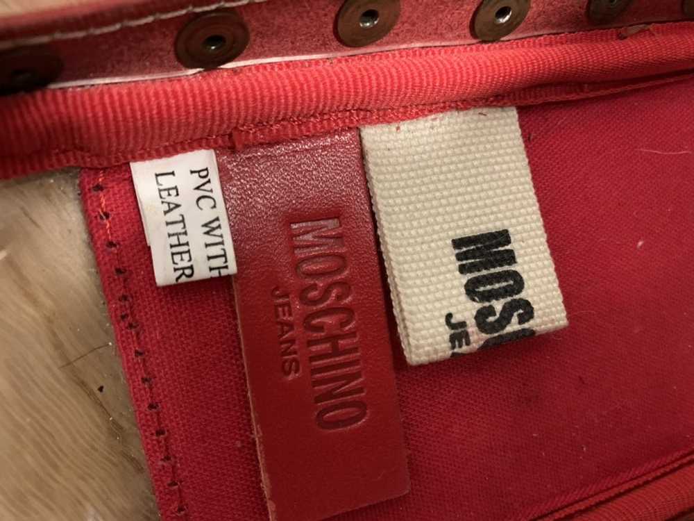 Moschino Rare vintage 1990s studded RED leather M… - image 6