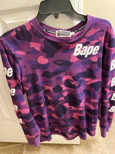 Purple bape long sleeve best sale