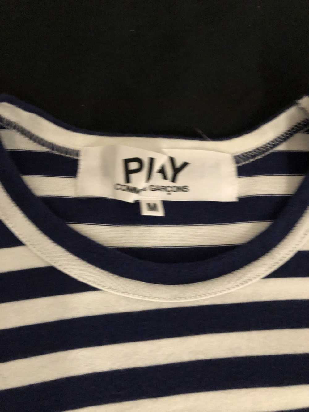 Comme Des Garcons Play navy striped top - image 2