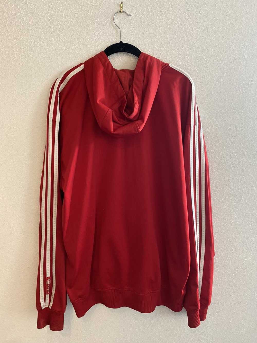 Adidas Red/white 3 Stripe Zip up Hoodie - image 2