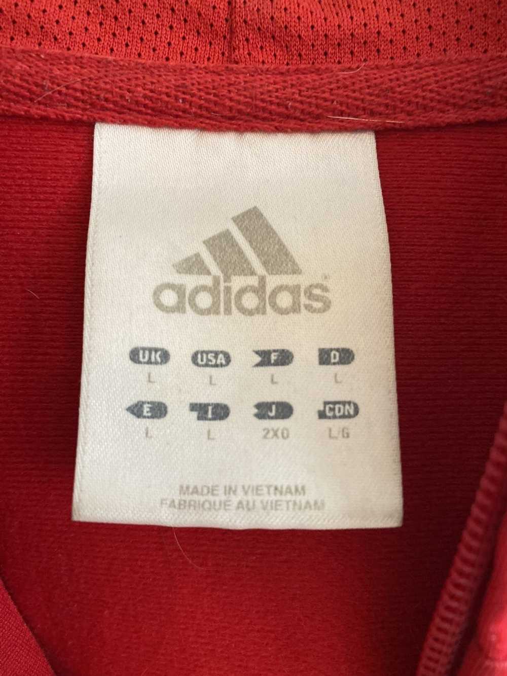 Adidas Red/white 3 Stripe Zip up Hoodie - image 3