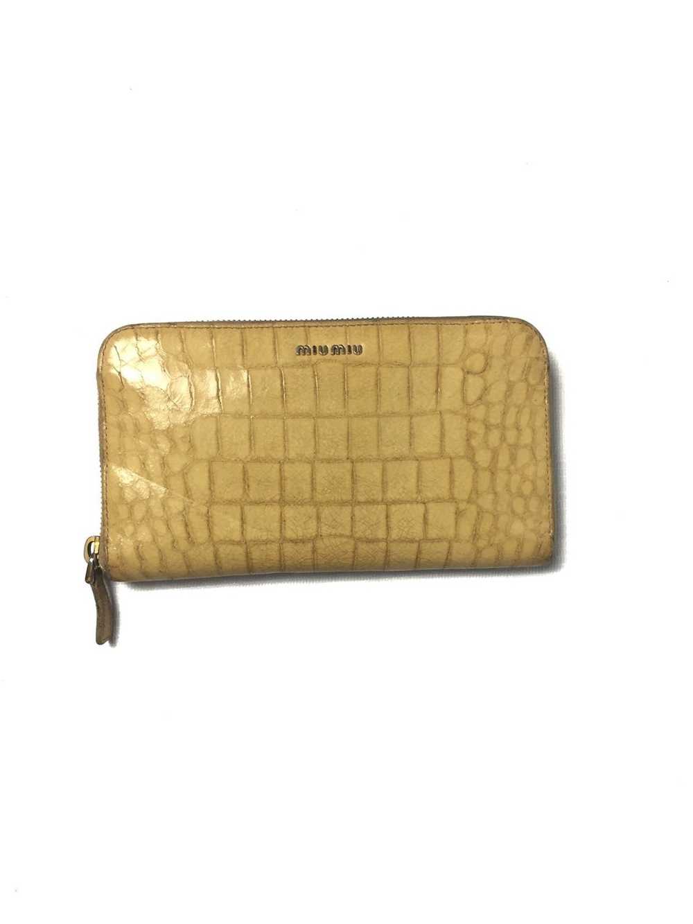 Miu Miu Authentic Miu-miu long wallet /yellow/cro… - image 1