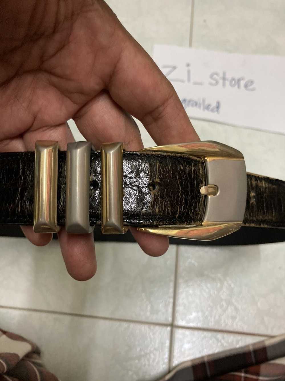 Versace versace leather belt with medusa stud - image 4