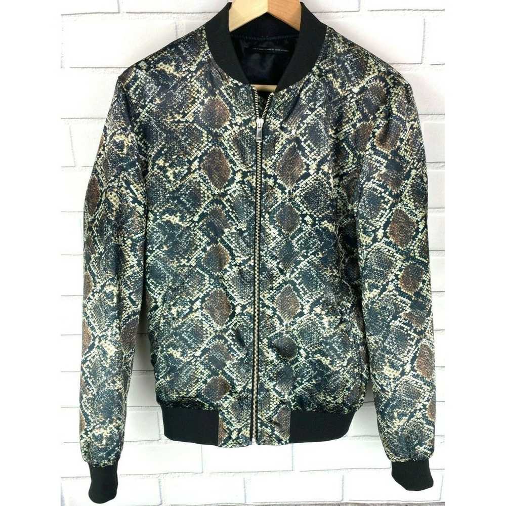 Zara Zara Snakeskin Print Bomber Jacket Coat Smal… - image 2