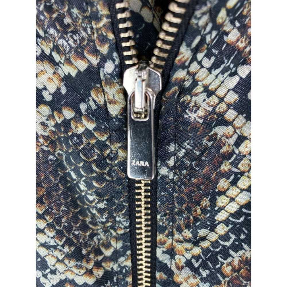 Zara Zara Snakeskin Print Bomber Jacket Coat Smal… - image 4