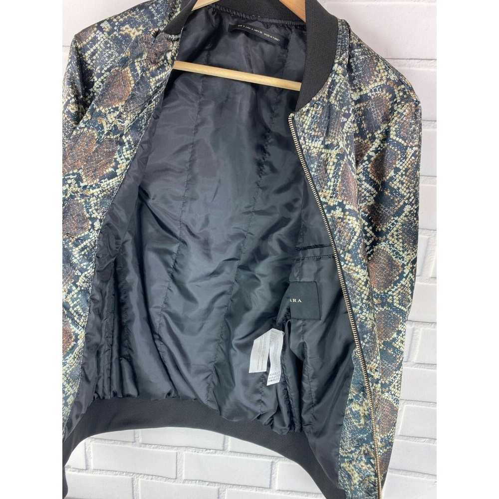 Zara Zara Snakeskin Print Bomber Jacket Coat Smal… - image 9