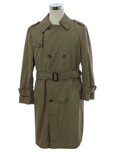 1980's Mens Twill Overcoat Trench Coat Jacket - image 1