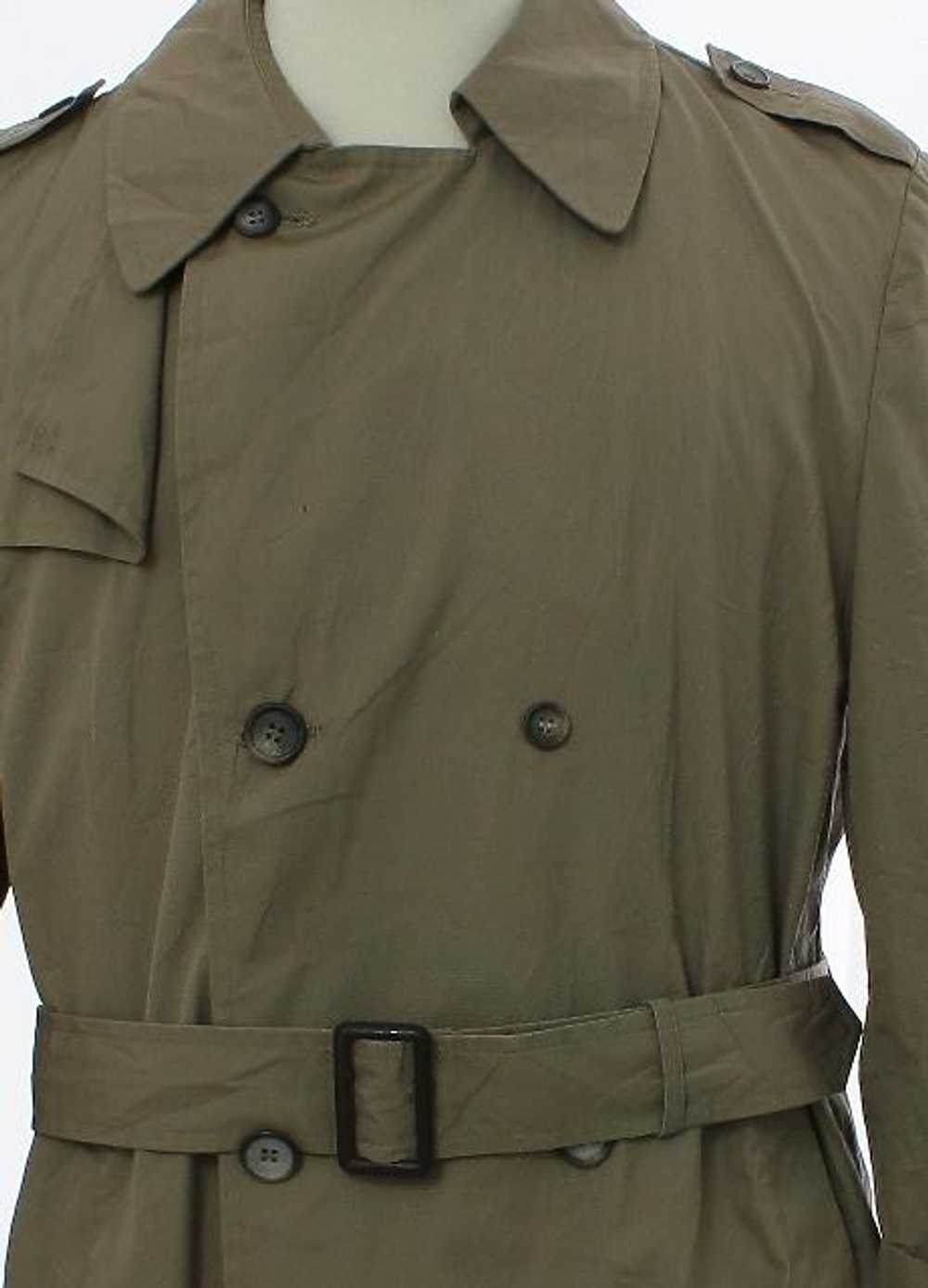 1980's Mens Twill Overcoat Trench Coat Jacket - image 2