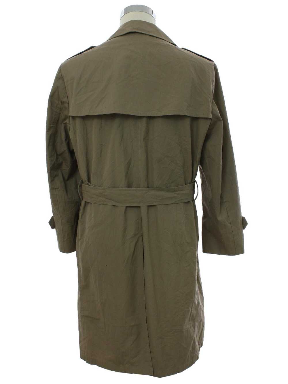1980's Mens Twill Overcoat Trench Coat Jacket - image 3