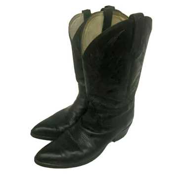 Dan Post Men's Stanley Black Weave Square Toe Cowboy Boots DP4909 13EE