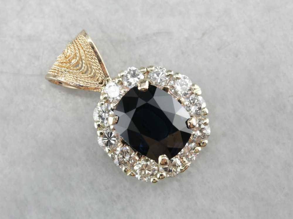 Stunning Sapphire and Diamond Pendant - image 1