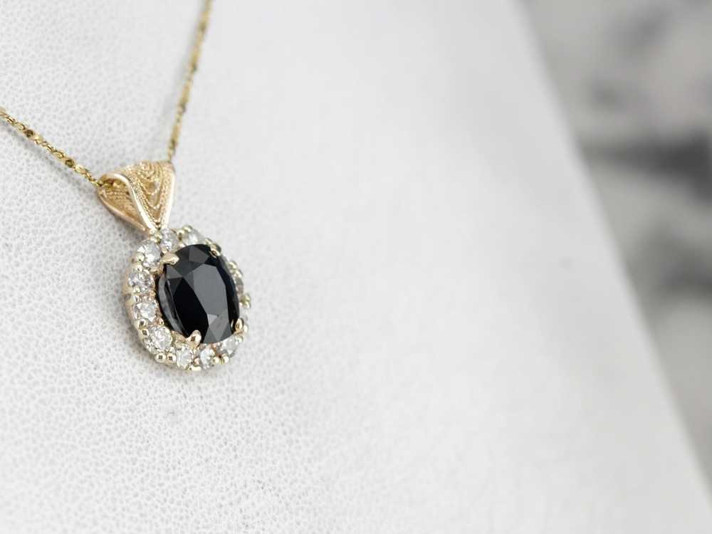 Stunning Sapphire and Diamond Pendant - image 4