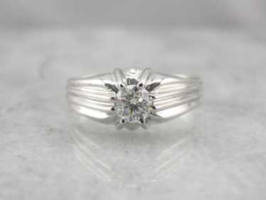Brilliant Men's Diamond Solitaire Ring - image 1