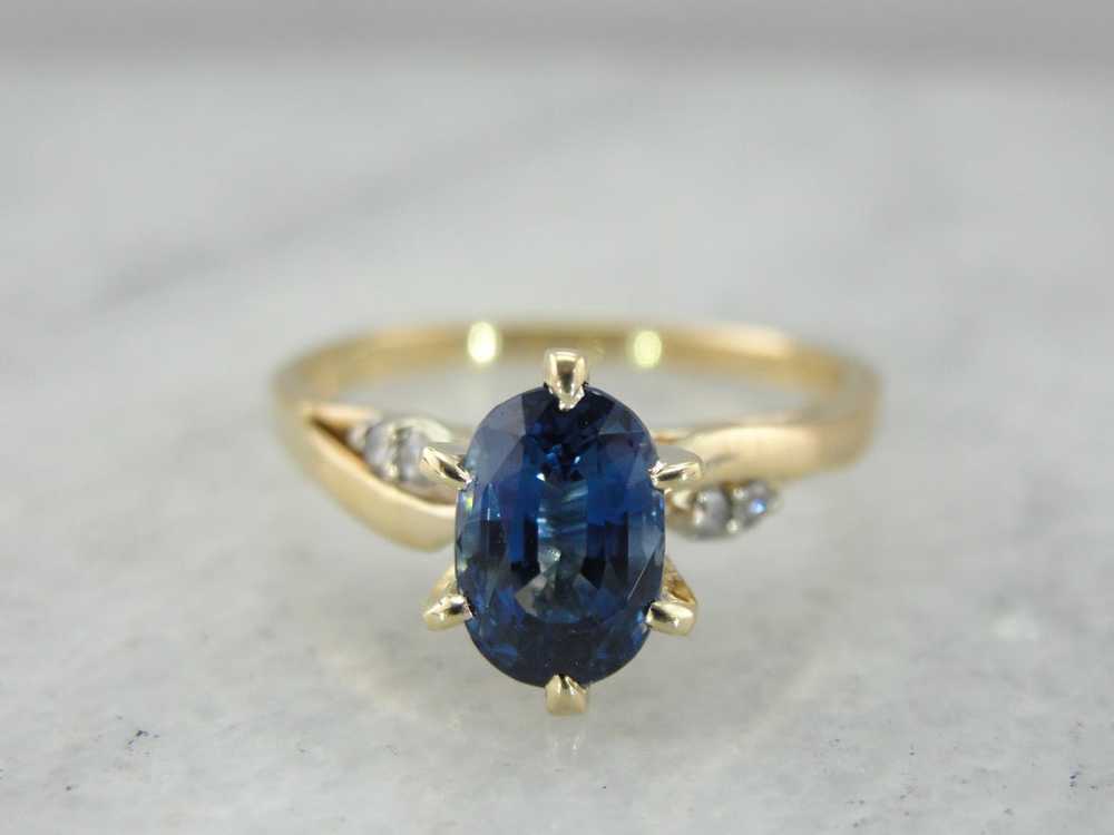 Sapphire Engagement Ring with Diamond Accents - image 1