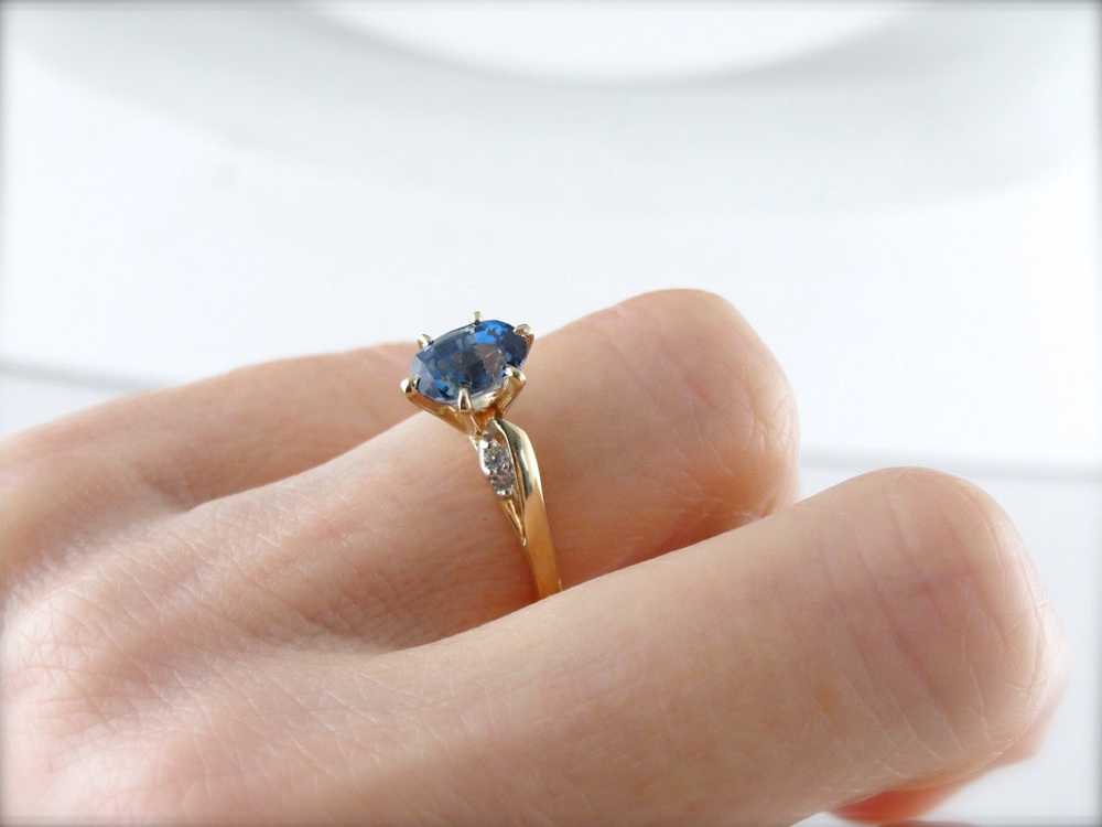 Sapphire Engagement Ring with Diamond Accents - image 4