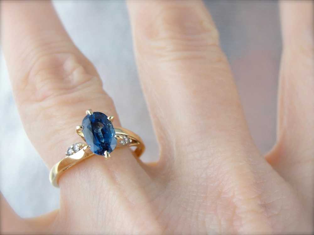 Sapphire Engagement Ring with Diamond Accents - image 5
