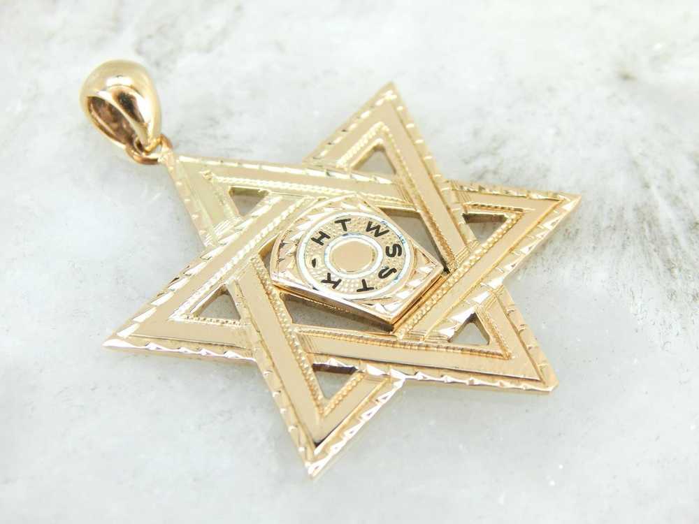 Judaica, Star of David with Masonic Centerpiece - image 2