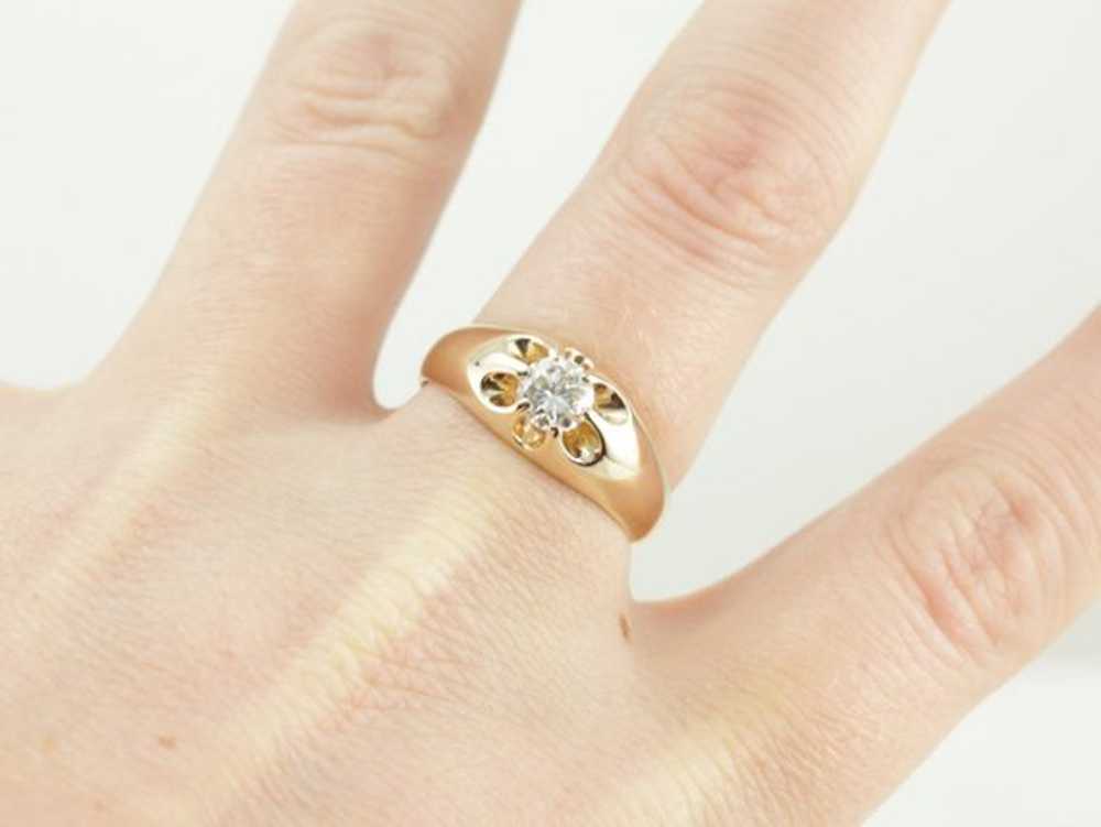 Unisex Antique Diamond Engagement Ring - image 4