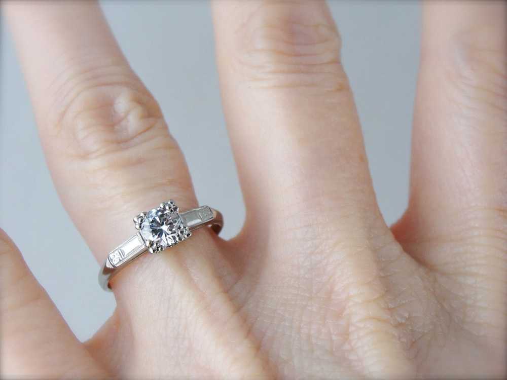 Retro Era Diamond Solitaire Engagement Ring - image 5