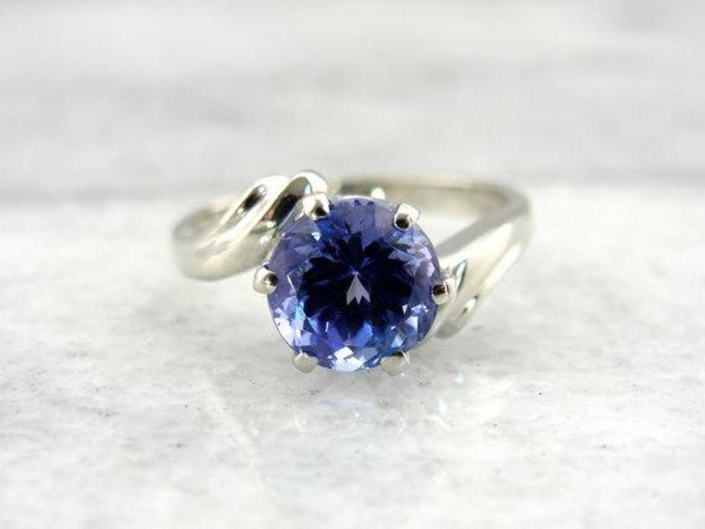 Tanzanite Ring in White Gold for Engagement or Ev… - image 1