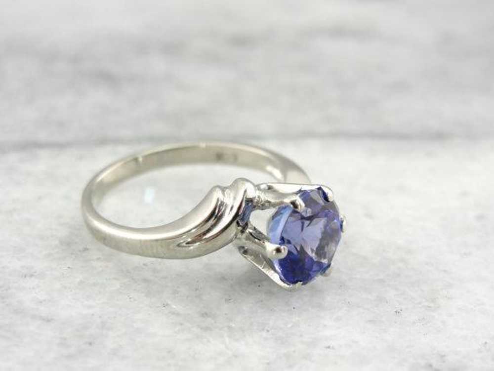 Tanzanite Ring in White Gold for Engagement or Ev… - image 2