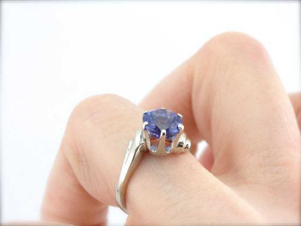 Tanzanite Ring in White Gold for Engagement or Ev… - image 3