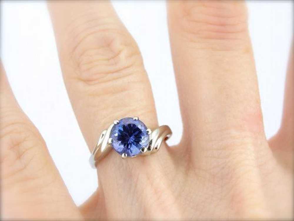 Tanzanite Ring in White Gold for Engagement or Ev… - image 4