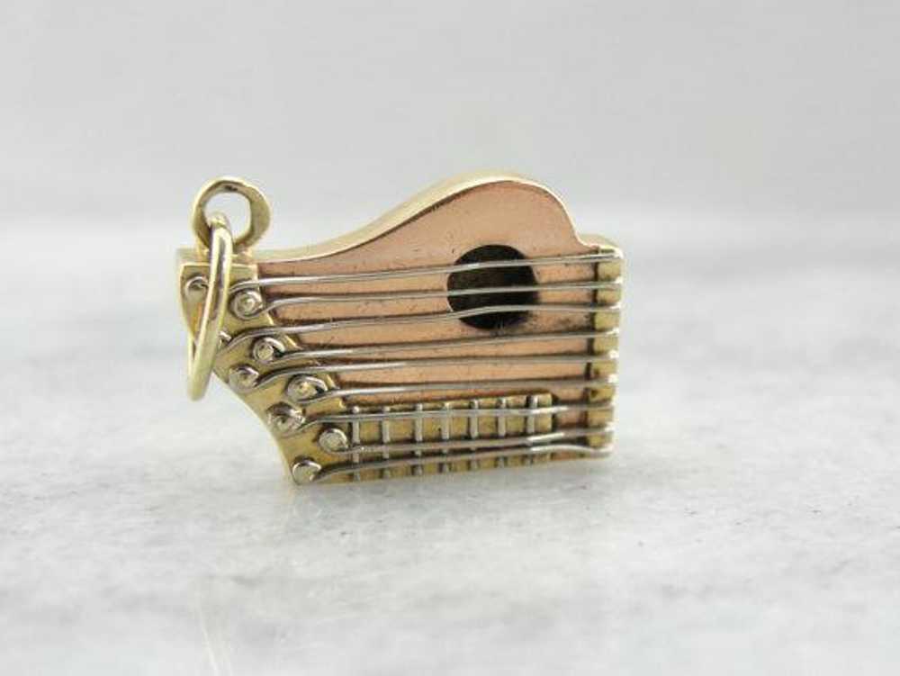 Exquisite 14K Rose Gold Harp Charm or Pendant - image 1
