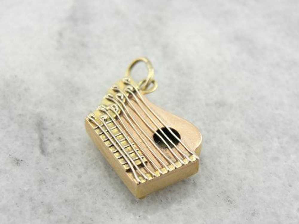 Exquisite 14K Rose Gold Harp Charm or Pendant - image 4
