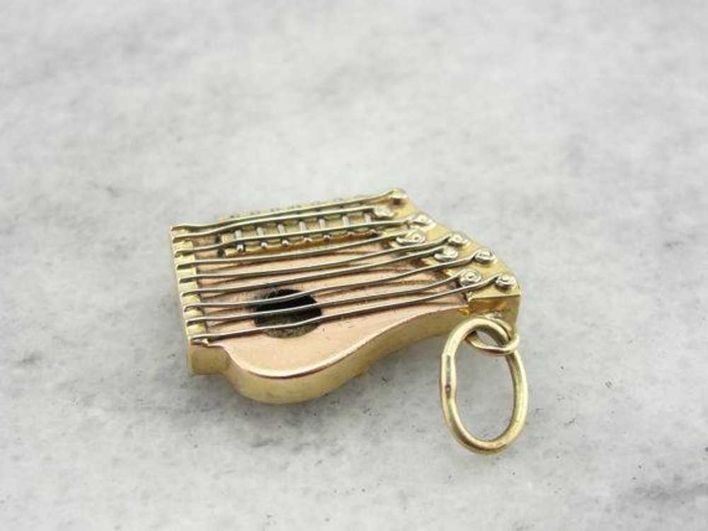 Exquisite 14K Rose Gold Harp Charm or Pendant - image 5