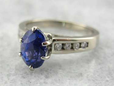 Outstanding Blue Sapphire and Diamond Engagement … - image 1