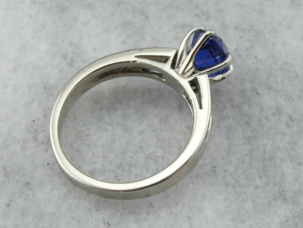 Outstanding Blue Sapphire and Diamond Engagement … - image 3
