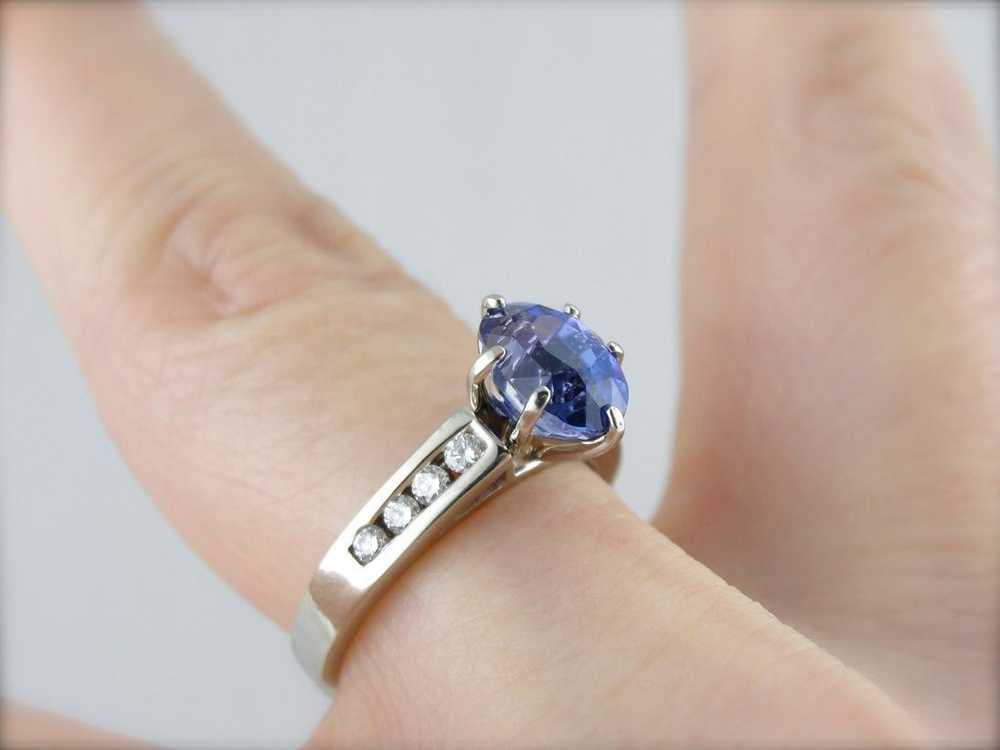 Outstanding Blue Sapphire and Diamond Engagement … - image 4
