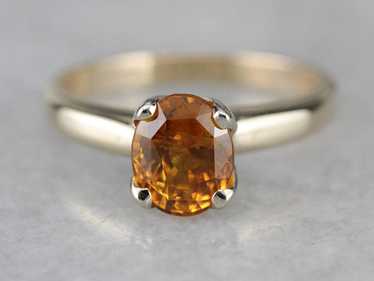 Sunset Sapphire Solitaire Ring - image 1