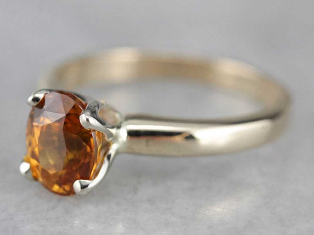 Sunset Sapphire Solitaire Ring - image 2