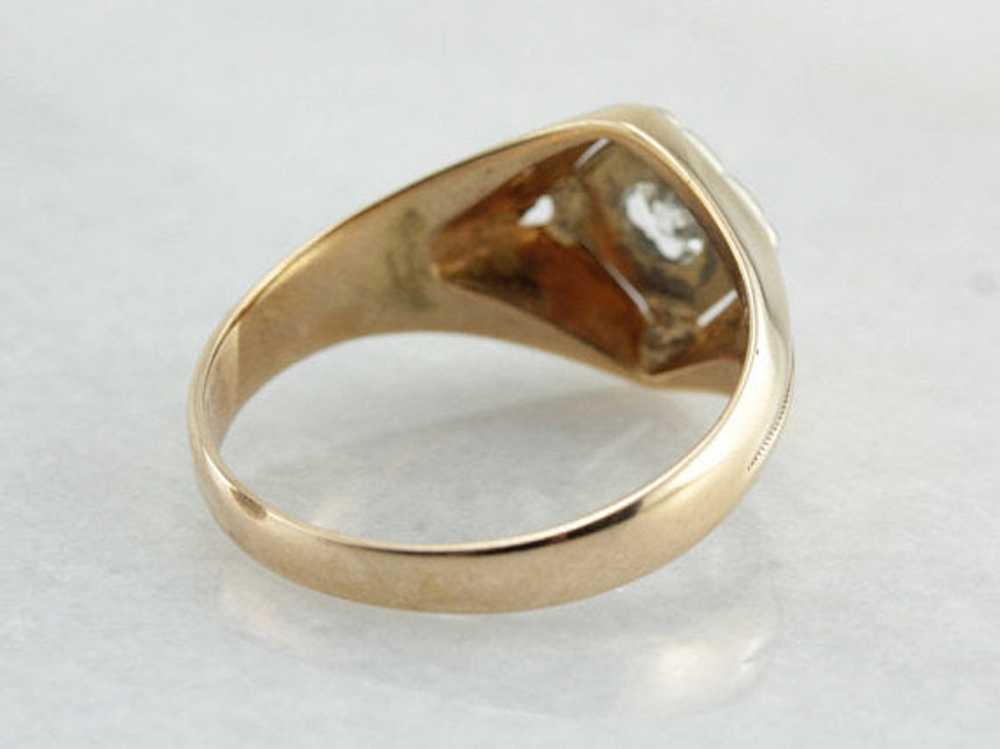 Retro Era Mens Dome Diamond Engagement Ring - image 3