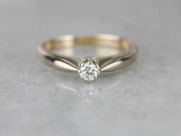 Vintage High Profile Diamond Solitaire Engagement… - image 1