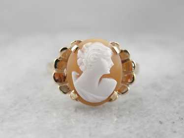 Mid Century Cameo Cocktail Ring - image 1