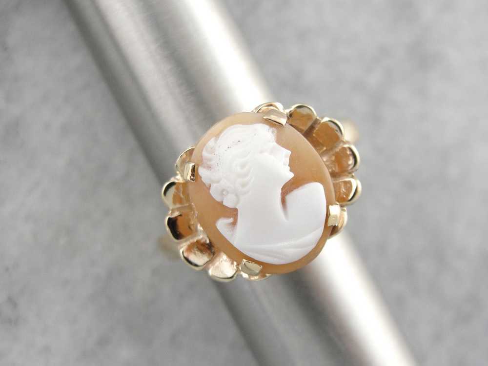 Mid Century Cameo Cocktail Ring - image 2