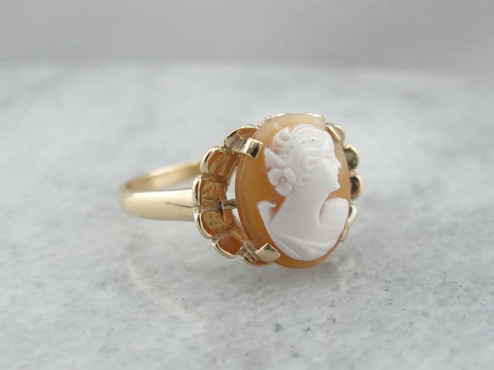 Mid Century Cameo Cocktail Ring - image 3