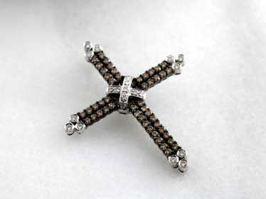 Stunning Champagne Diamond Contemporary Cross Pen… - image 1