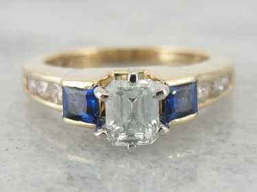 Substantial Modern Diamond Engagement Ring with S… - image 1