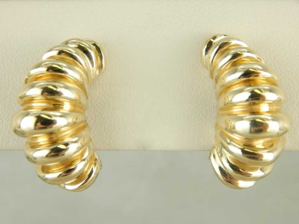 Modernist Form, Abstract Yellow Gold Earrings - image 5