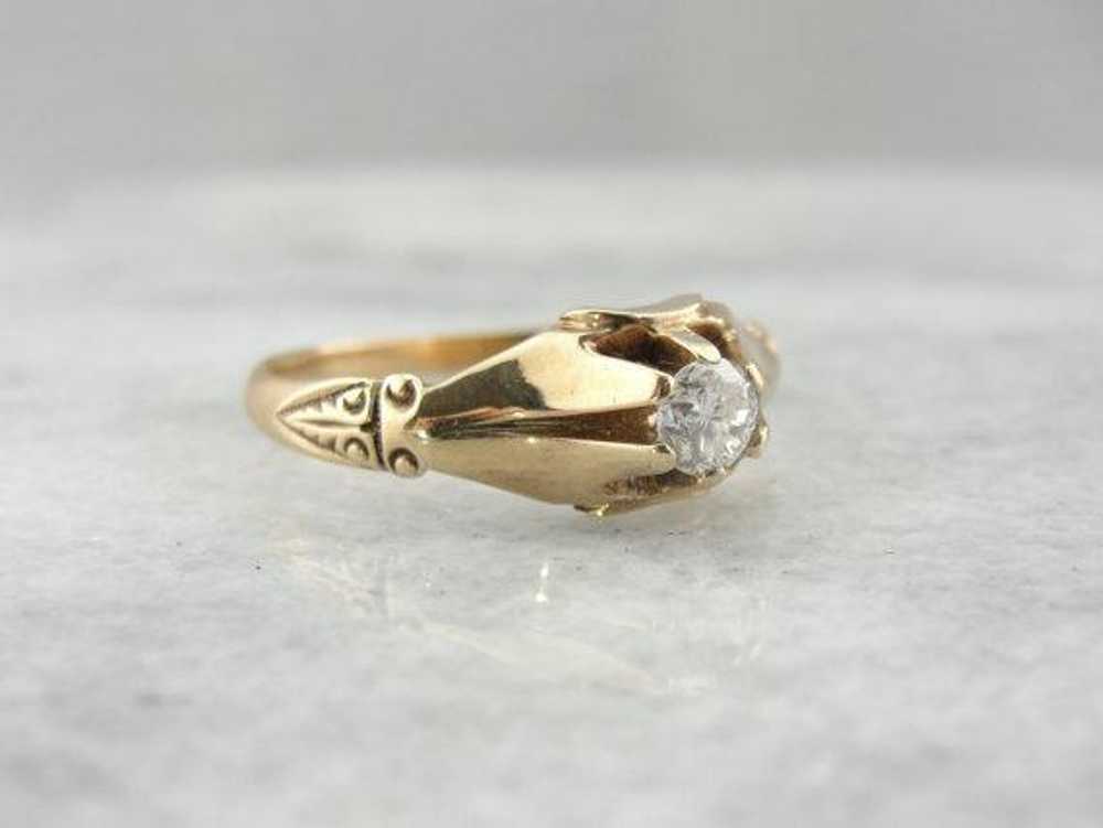 Antique Victorian Engagement Ring with Transition… - image 2