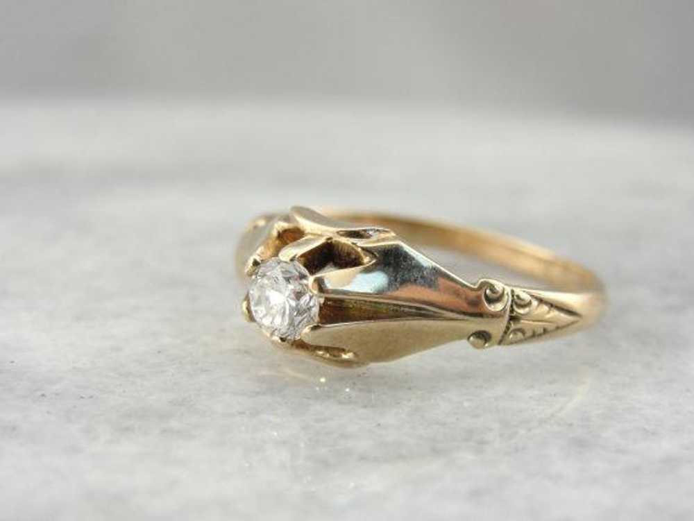 Antique Victorian Engagement Ring with Transition… - image 3