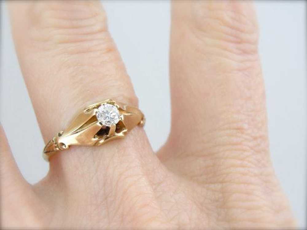Antique Victorian Engagement Ring with Transition… - image 5