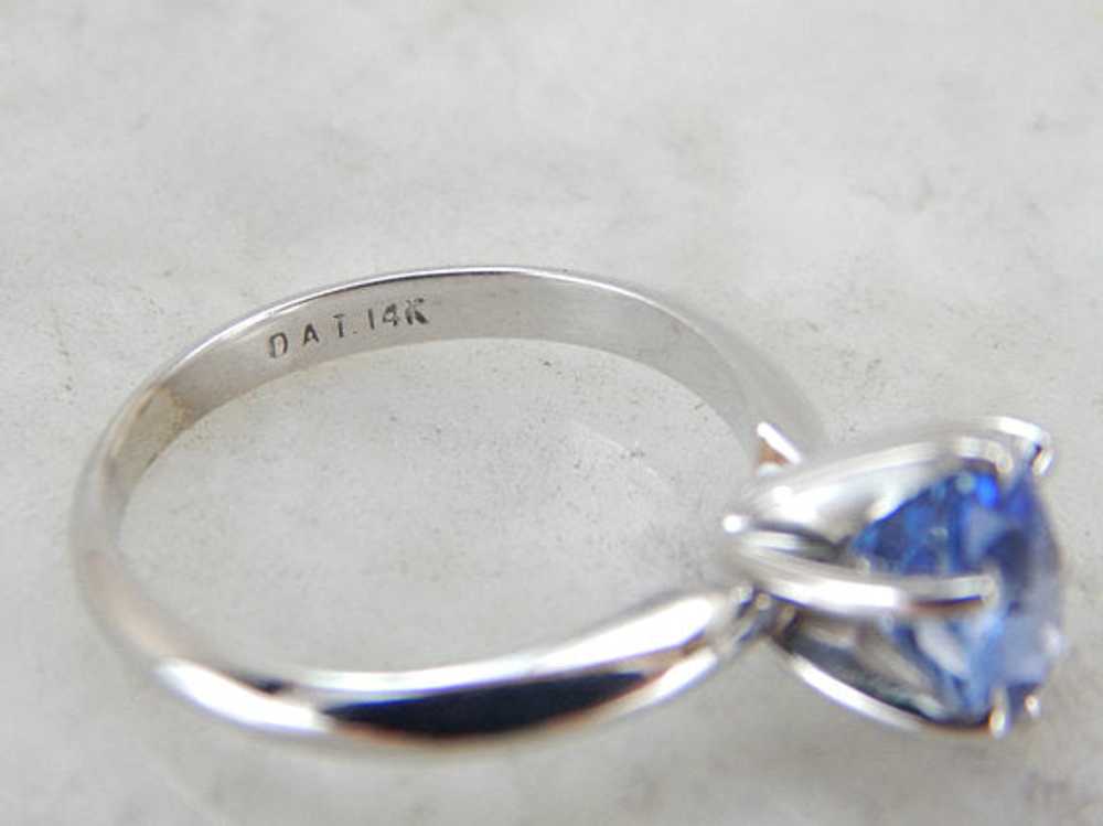Stunning Oval Sapphire Solitaire Engagement Ring - image 3