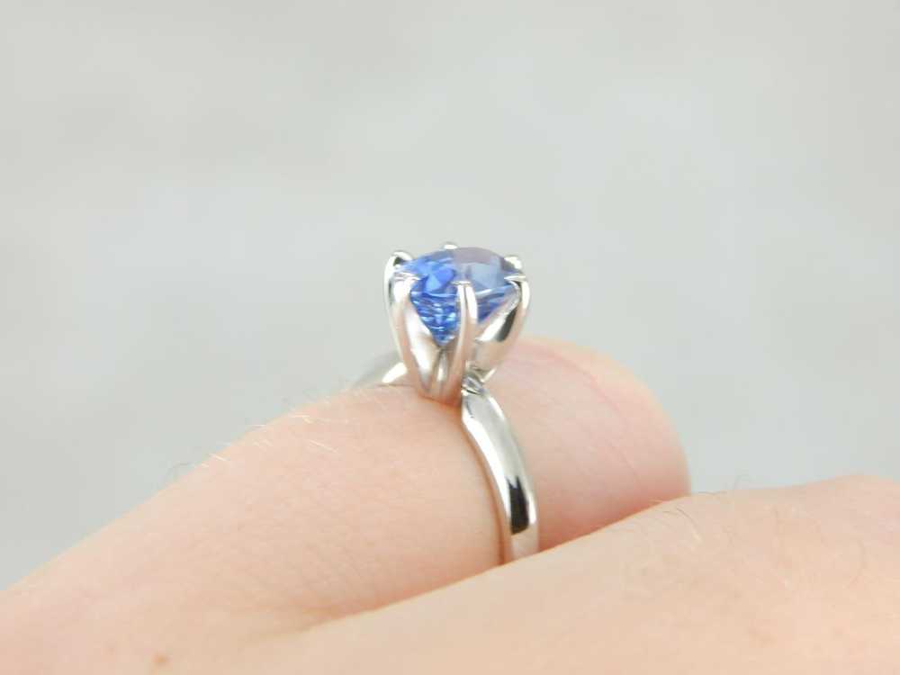 Stunning Oval Sapphire Solitaire Engagement Ring - image 5